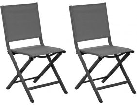 Chaises jardin pliantes en aluminium Thema (Lot de 2) (Gris)