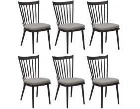 Chaises de jardin vintage en aluminium Winsor (Lot de 6) (Noir)