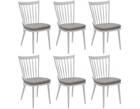 Chaises de jardin vintage en aluminium Winsor (Lot de 6) (Blanc)
