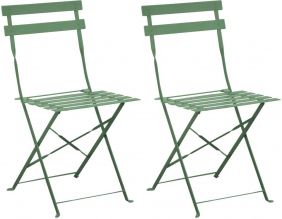 Chaises pliantes en acier Cuba (Lot de 2) (Amande)