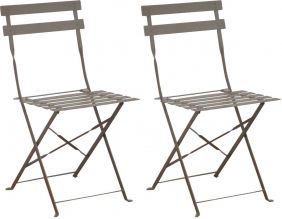 Chaises pliantes en acier Cuba (Lot de 2) (Mastic)