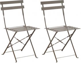 Chaises pliantes en acier Cuba (Lot de 2) (Mastic)