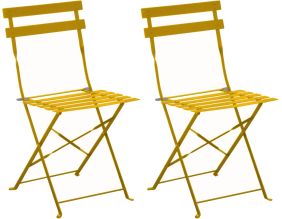 Chaises pliantes en acier Cuba (Lot de 2) (Miel)