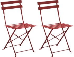 Chaises pliantes en acier Cuba (Lot de 2) (Rouge)