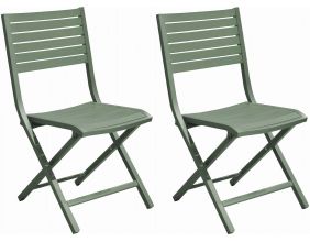Chaises pliantes en aluminium Lucca (Lot de 2) (Amande)