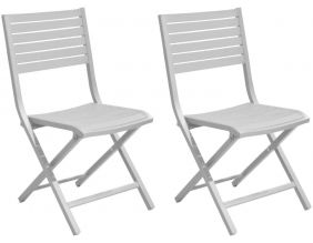 Chaises pliantes en aluminium Lucca (Lot de 2) (Blanc)