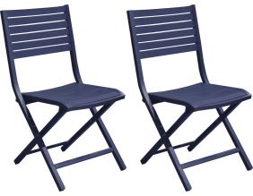 Chaises pliantes en aluminium Lucca (Lot de 2) (Bleu)