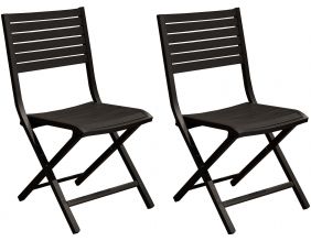 Chaises pliantes en aluminium Lucca (Lot de 2) (Graphite)