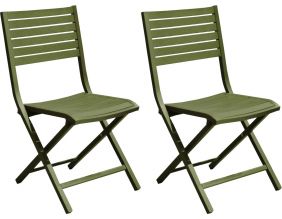 Chaises pliantes en aluminium Lucca (Lot de 2) (Vert)