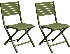 Chaises pliantes en aluminium Lucca (Lot de 2) (Vert)