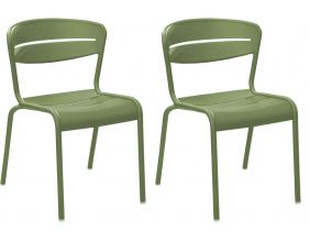 Chaises terrasse en aluminium Haora (Lot de 2) (Amande)