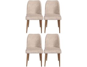 Chaises en velours et métal Nova (Lot de 4)