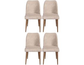 Chaises en velours et métal Nova (Lot de 4)