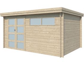 Chalet en bois 12.24 m² Moderne (Avec plancher + gouttière)