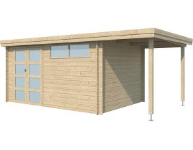 Chalet en bois 12.24 m² avec extension Moderne (Avec gouttière)