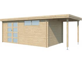 Chalet en bois 14.9 m² avec extension Moderne (Avec gouttière)