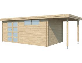 Chalet en bois 14.9 m² avec extension Moderne (Avec plancher)