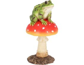 Champignon amanite en polyrésine (Amanite avec grenouille)