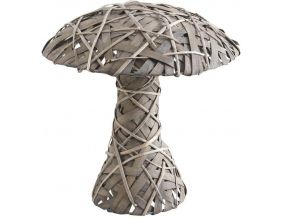 Champignon en osier gris et bois