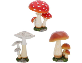 Champignons en résine (Lot de 3) (Taille L)