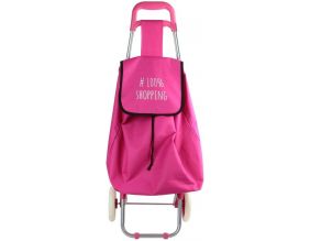 Chariot shopping 2 roues Hashtag (Rose - 100% shopping)