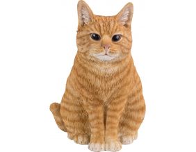 Chat assis en résine 29 cm (Roux)