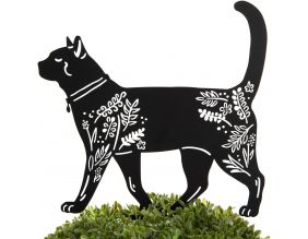 Chat décoratif en métal sur pic (1 chat)