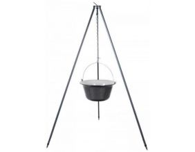 Chaudron en acier émaillé sur trépied (14 litres)