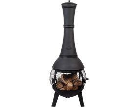 Chauffe-terrasse en fonte et contour en maille
