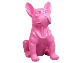 Chien bouledogue français coloré 37 x 25 x 22 cm (Fuschia)