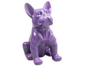 Chien bouledogue français coloré 37 x 25 x 22 cm (Violet)