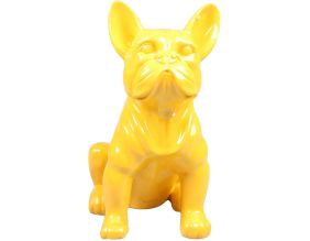 Chien bouledogue français coloré 37 x 25 x 22 cm (Jaune)