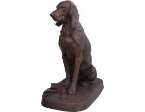 Chien brun antique en fonte (Collier)