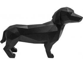 Chien en résine mat Origami (Noir)