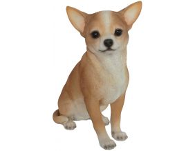 Chihuahua assis en résine 23 cm