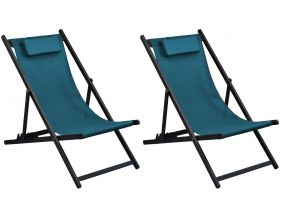 Chilienne en aluminium Linéa (Lot de 2) (Graphite et bleu)