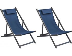 Chilienne en aluminium Linéa (Lot de 2) (Gris et bleu)