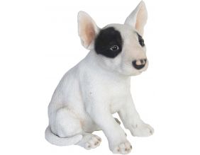 Chiot bull terrier assis en résine 18 cm