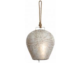 Cloche Edelweiss en métal blanchi (26 cm)