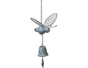 Cloche de jardin abeille blanc patiné