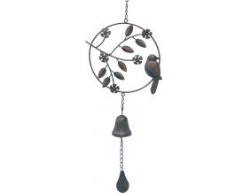 Cloche de jardin avec oiseau 24x6x70cm