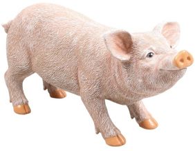 Cochon debout en résine 13 x 17 x 36 cm