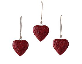 Coeur à suspendre en métal (Lot de 3) (Taille 1)