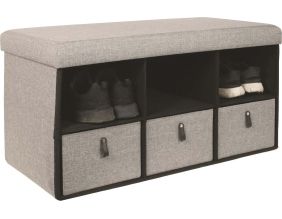 Coffre banc pliable avec rangements moderne (Gris clair)