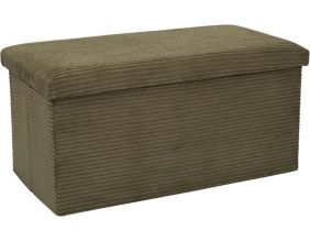 Coffre banc pliable en velours côtelé Scott (Vert)