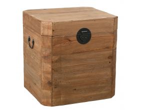 Coffre carré en pin et métal REWOOD (Carré)