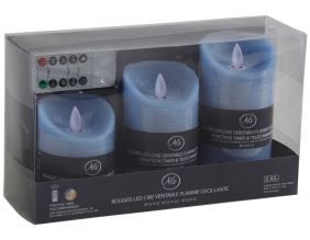 Coffret 3 bougies à LED parfumées avec télécommande (Océan)