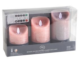 Coffret 3 bougies à LED parfumées avec télécommande (Pamplemousse)