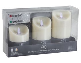 Coffret 3 bougies à LED parfumées avec télécommande (Vanille)