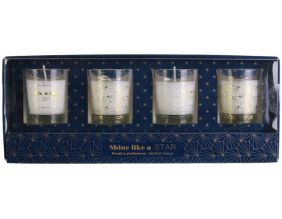 Coffret de 4 bougies Shine like a star senteur vanille